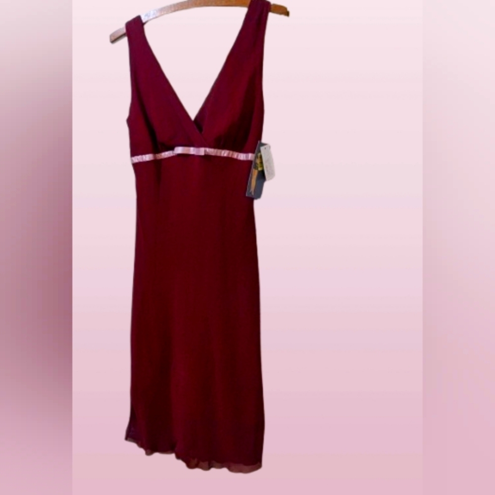 Vintage NWT Y2K Ruby Rox Deep Red VBack Dress Scarlet Size 5